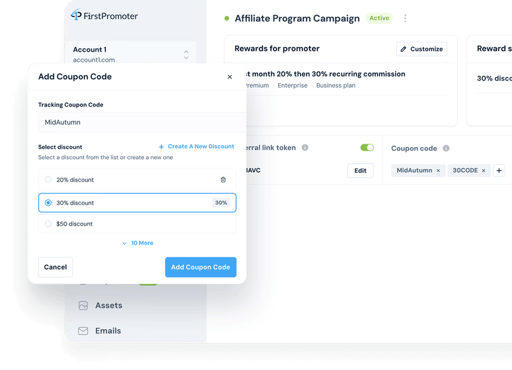 coupon codes FirstPromoter