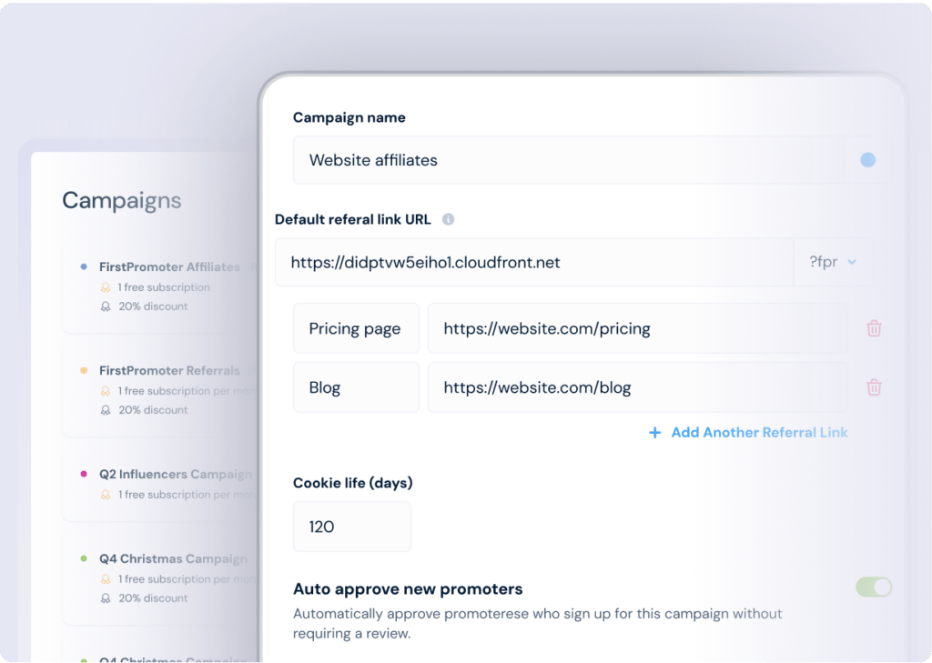 Campaign tracking settings