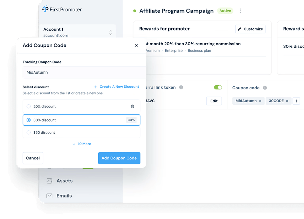 coupon codes FirstPromoter