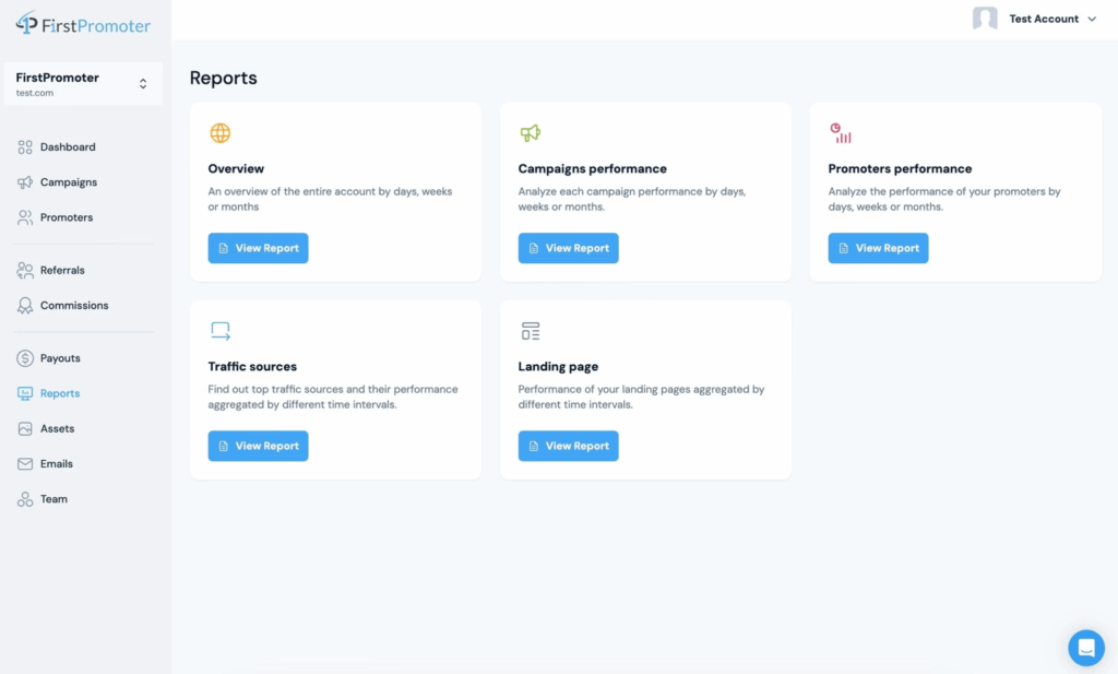 reports tab