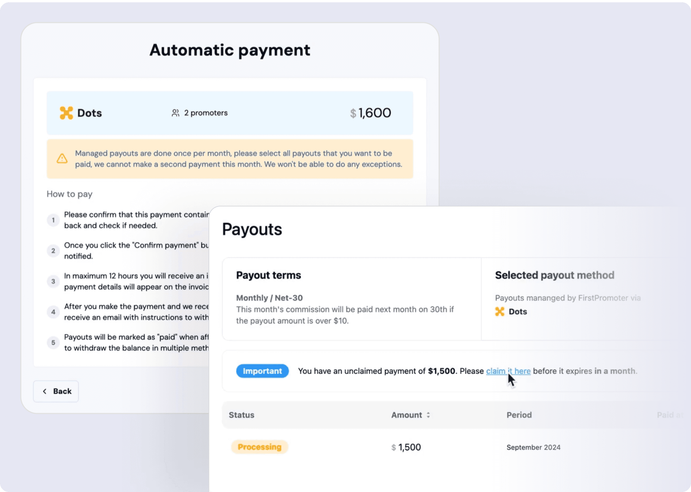fpidx split payouts