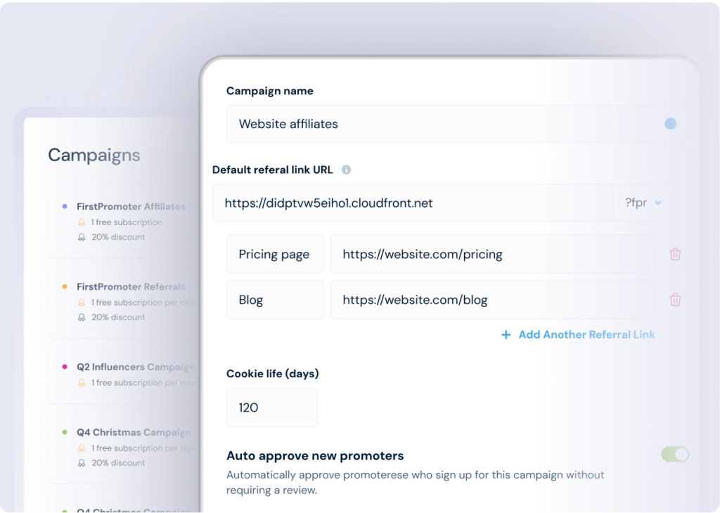 Campaign tracking settings