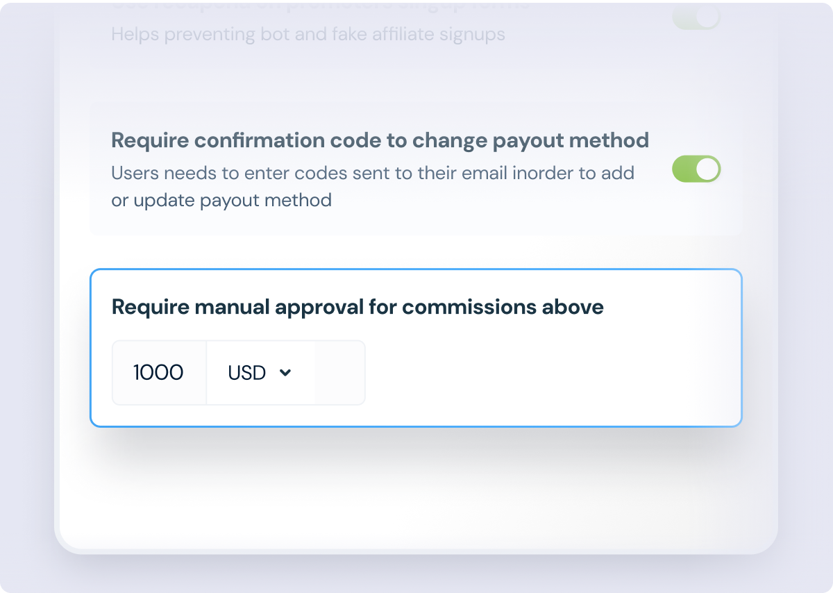Manual approval threshold