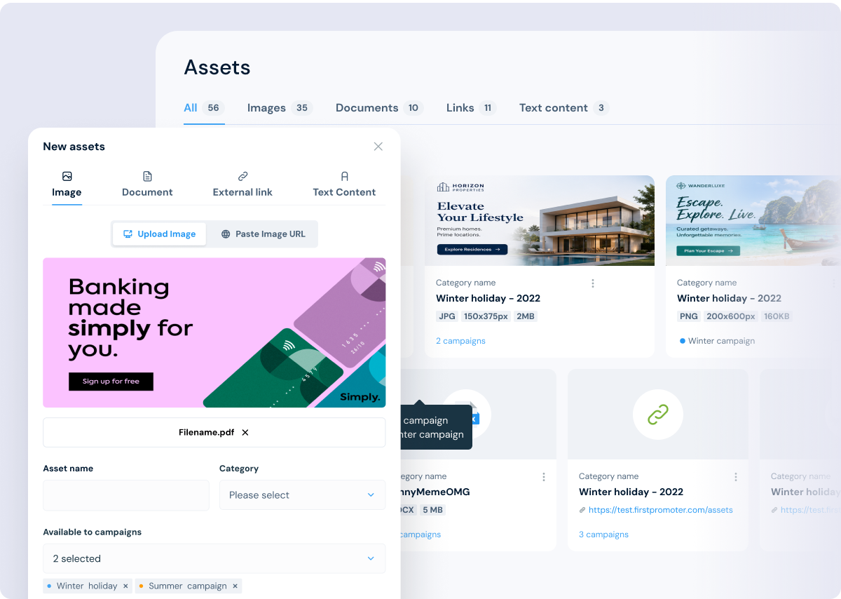 Marketing assets library