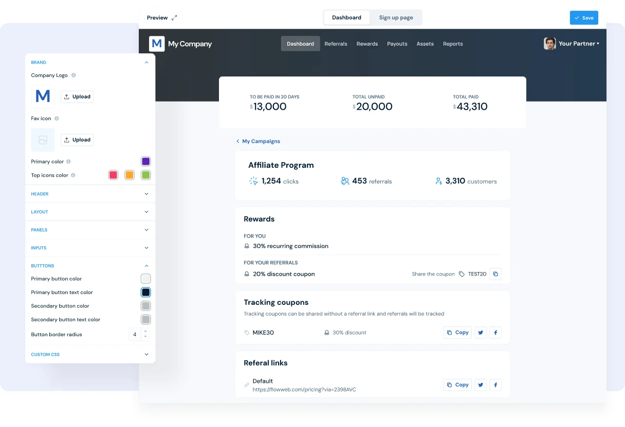 affiliate dashboard