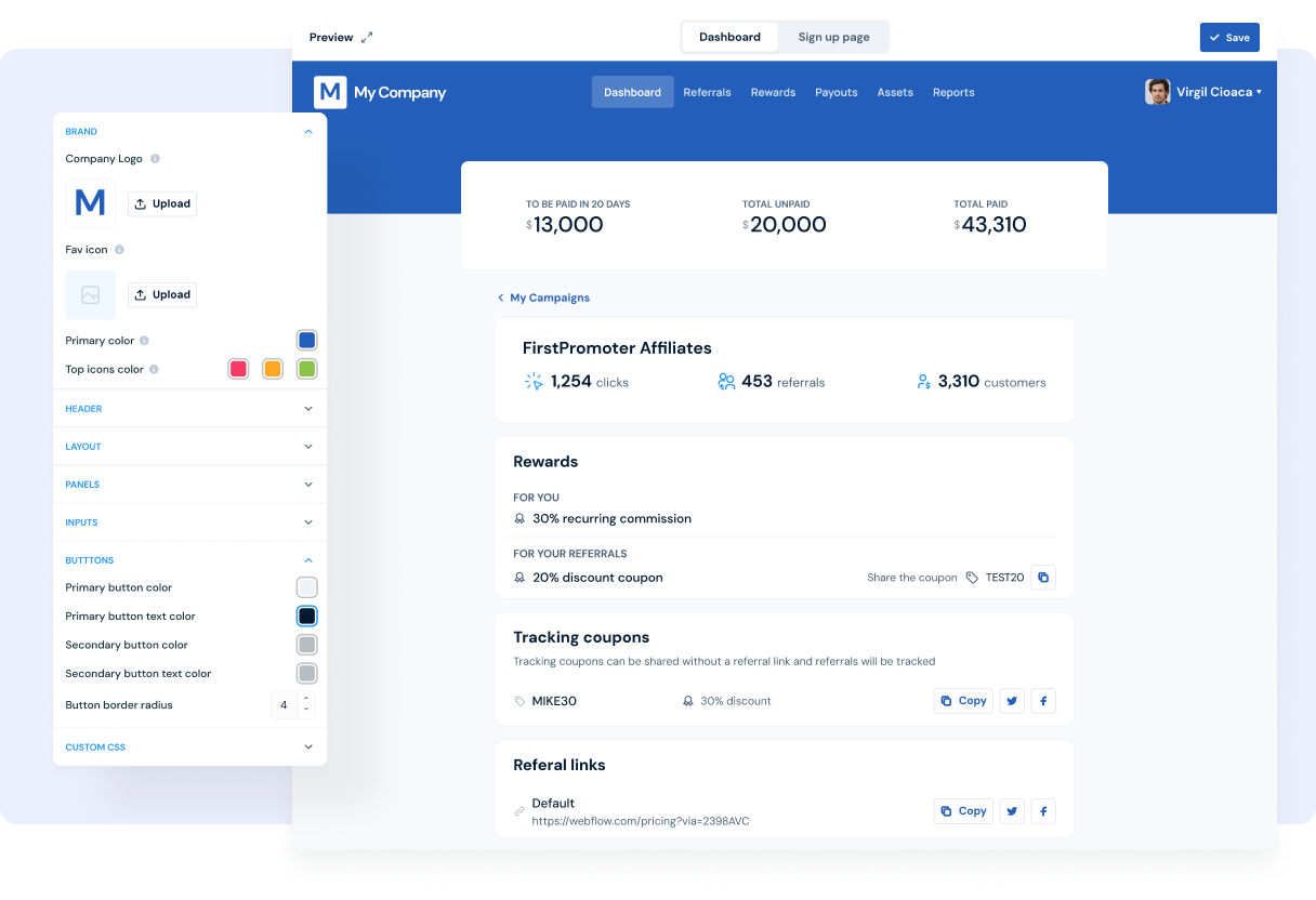 affiliate portal dashboard