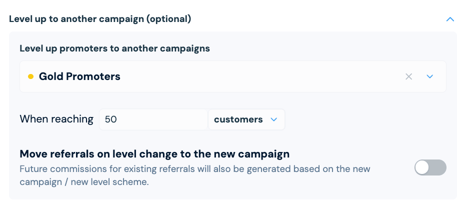 Level up campaigns setup