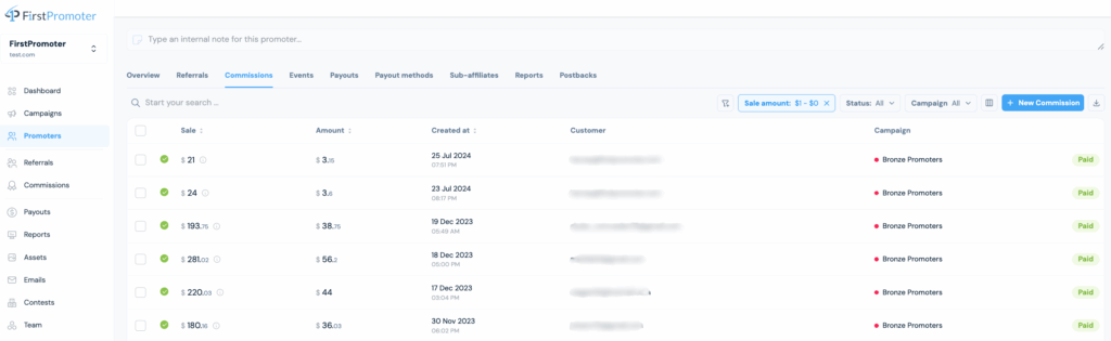 partner commissions billing events